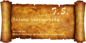 Teleky Skolasztika névjegykártya